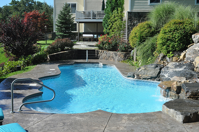 Swimming pool and stamped concrete project example 103